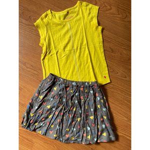 Girls Size 10Y Pink Chickens & Play Up Floral Skirt 2pc